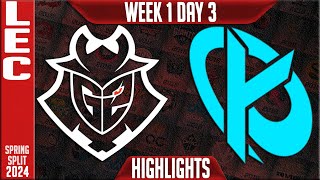 G2 vs KC Highlights  LEC Spring 2024 W1D3  G2 Esports vs Karmine Corp [upl. by Cnahc]