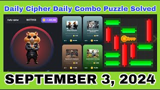 Hamster Kombat Daily Cipher Daily Combo Puzzle Solved September 3 2024 September 26 Listed Airdrop [upl. by Esineg]