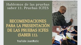 Recomendaciones para antes de presentar la pruebas saber 11 [upl. by Llorrac]