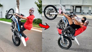 YOUNG COUPLE SHREDS DIRT BIKE AT LOT [upl. by Arhez]