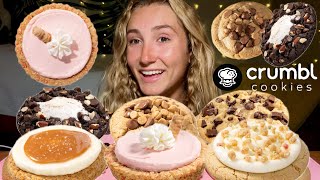 ASMR CRUMBL COOKIES review and mukbang  strawberry milk salted caramel cheesecake rocky road… [upl. by Aziza]