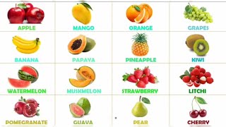 Fruits Name  Learn Fruits name with spellings in English and Hindi  Fruits name with spelling [upl. by Mirelle]