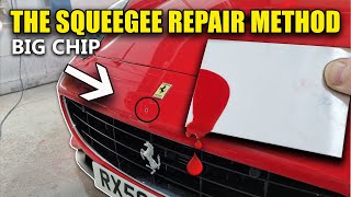 BIG Chip Repair using the Squeegee method Fix your own car SCRATCHES and CHIPS Save Money [upl. by Galvan]