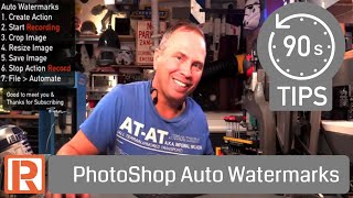 How To Create A Watermark Action Batch Automate  90 Seconds [upl. by Adiela]