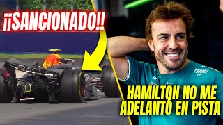 CHECO PÉREZ ES SANCIONADO POR CULPA DE RED BULL  ALONSO LOGRÓ DEFENDERSE DE HAMILTON f1 [upl. by Maegan]