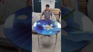 Share the new colorful stainless steel folding round table It can be used both outdoors [upl. by Ganley]