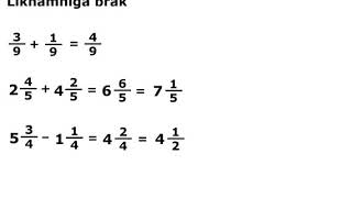 4 Addera och subtrahera liknämniga bråk [upl. by Kozloski]