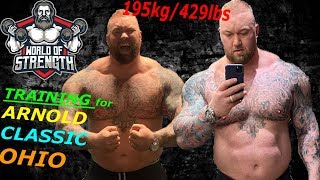 Hafthor Bjornsson TRAINING for the ARNOLD STRONGMAN CLASSIC OHIO [upl. by Nyllij]