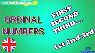 English Ordinal Numbers  First Second Third [upl. by Adnohs]