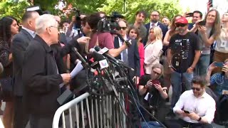 De Niro spars with heckler outside Trump trial [upl. by Durston294]