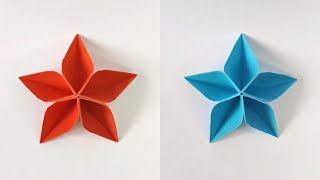 Easy origami flower  5 units   How to make a paper flower [upl. by Yelkreb]