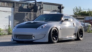 700WHP TwinTurbo 370z STOCK BLOCK HITS STREETS  TOMEI EXHAUST [upl. by Enier199]