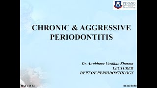 Chronic Periodontitis amp Aggressive Periodontitis [upl. by Quartet]