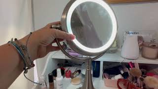 Zadro Lighted Makeup Mirror 10X Magnification LED 11 Dia Makeup Mirror Review [upl. by Haletta]