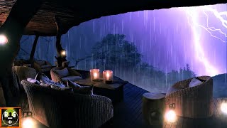 Sleep with Rain and Thunderstorm Sounds in a Cozy Tree House at Night  10 Hours [upl. by Targett]