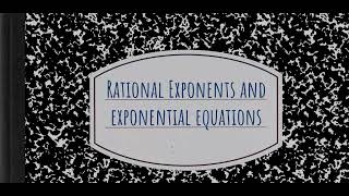 Rational Exponent and equations  Sec 2 [upl. by Nnave]