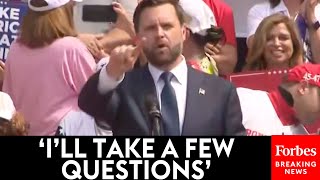 BREAKING NEWS JD Vance Takes Multiple Question From Reporters Revs Up Supporters At Georgia Rally [upl. by Bibi]