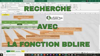 ✅ EXCEL GRATUIT  Comment Faire Recherche avec la Fonction BDLIRE [upl. by Gnolb]