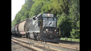 NS 5611 and NS 5617 at Hollywood Avenue in HoHoKus NJ LBampA [upl. by Ahsimot249]