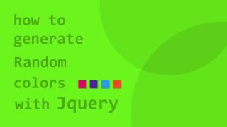 HowTo  Generate Random Colors on Webpage using Jquery [upl. by Orag]