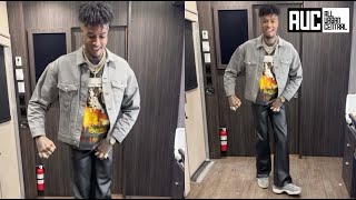 quotToxic Crippinquot Blueface Shows How To Crip Walk In Leather Pants [upl. by Aikcin]