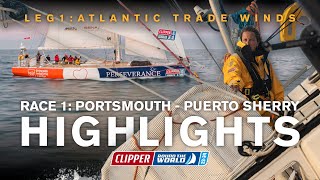 Race 1 Portsmouth to Puerto Sherry  Race Highlights  Clipper 202324 Race [upl. by Alvarez]