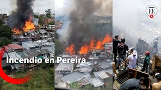 Incendio en Pereira hoy emergencia en el barrio conquistadores en Cuba  El Espectador [upl. by Venn]