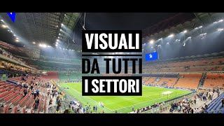 Visuale primo anello arancio laterale settore 172  fila 1  posto 3  Stadio San Siro [upl. by Notsruht]