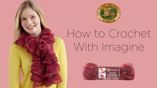 Learn to Crochet with Imagine Yarn from Lion Brand and Make a Scarf in One Hour [upl. by Farant]