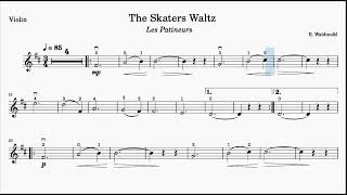 The Skaters Waltz Easy Christmas Violin Piece Piano Accompaniment Practice video in 3 speeds [upl. by Saffian]