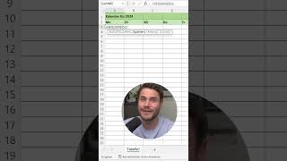 Excel Kalender mit 1 Formeln erstellen 📅 excel karriere büroalltag [upl. by Namhar677]