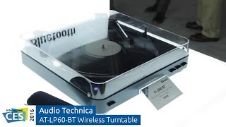 Audio Technica ATLP60BT Wireless Turntable  CES 2016 [upl. by Sekofski]