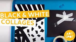 Easy Art for Kids Black and White Collages [upl. by Perloff]