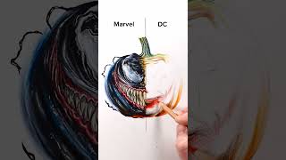 Draw Marvel vs DC art drawing shorts pumpkin halloween venom joker howtodraw [upl. by Ignaz]