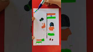 Jana gana Mana national anthem  independence day drawing shorts [upl. by Fina]