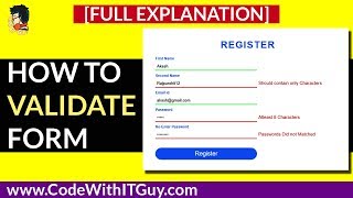 How to Validate form using jQuery  Easy Validation in 8 minutes  Validation 2018 by theitguy [upl. by Kram]