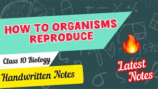 How to Organisms Reproduce Class 10 Biology Chapter 3 Handwritten Notes  Class 10 Biology Notes [upl. by Annaoy278]