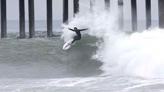 Surfers ripping good waves in Huntington Beach [upl. by Adamski73]