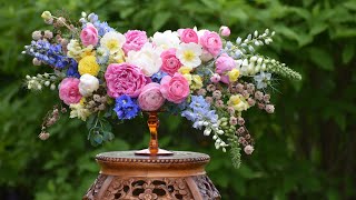 Floral Centerpiece Arrangement Tutorial with Garden Flowers  Northlawn Flower Farm [upl. by Ecyla]