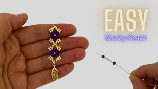 DIY Beaded Bracelet EASY beading tutorial Beginner beading pattern [upl. by Bonni890]