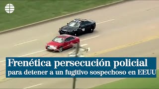 Frenética persecución policial en Oklahoma para detener a un fugitivo sospechoso [upl. by Mab]