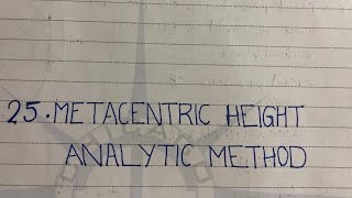 25 Metacentric height problems part 1 Ktu fluid mechanicsfm1CET203module 2Class 25 [upl. by Vareck]