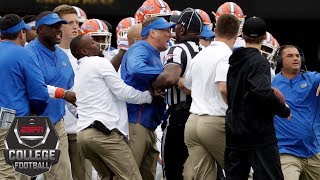 No 14 Florida outlasts Vanderbilt after benchesclearing scuffle  College Football Highlights [upl. by Olnay13]