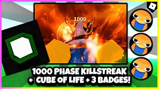 Slap Battles 1000 Phase KILLSTREAK Cube of Life 3 BADGES Coming in GUIDE BOSSFIGHT UPDATE ROBLOX [upl. by Slaughter876]