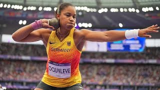 Olympische Spiele 2024 Kugelstoßen Yemisi Ogunleye gewinnt die Goldmedaille [upl. by Adnohryt103]