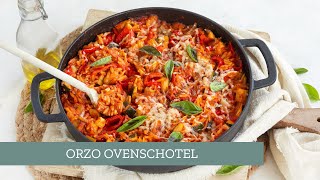 Orzo ovenschotel met paprika 😋  LeukeReceptennl [upl. by Tesler365]