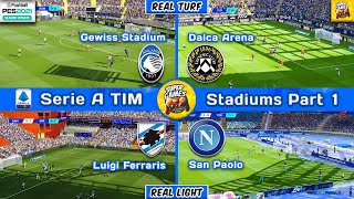 PES 2021 ⚽ Update Serie A TIM Stadiums Pack ● Part 1 ● أحدث باك ملاعب الدورى الايطالى جزء 1 بيس 2021 [upl. by Lowis455]