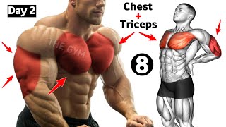 Day 2 Chest And Triceps  8 Effective Exercises   Push Day Workout [upl. by Leraj476]