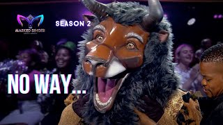 SPOILER Wildebeest is revealed and it’s a KNOCKOUT  Season 2 Episode 5  The Masked Singer SA [upl. by Ongineb]