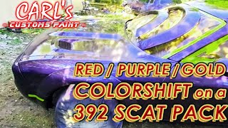 Red PurpleGold color shift from Amazon 13 on a 392 Scat Pack painted at home [upl. by Hterag]